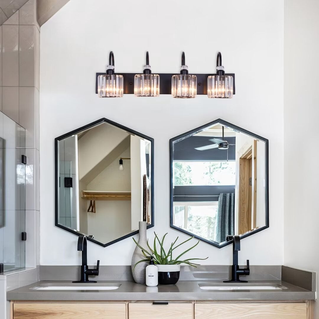 FINE MAKER 4 light modern bathroom vanity fixture, above mirror LED lighting fixture