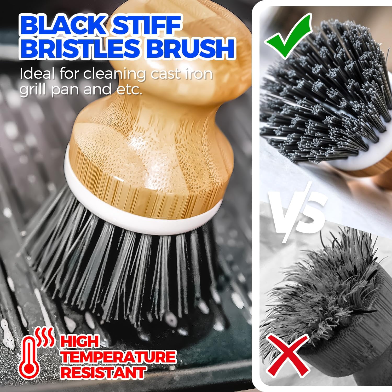 6 Pack Dish Brush Scouring Pad Set with Bottle Brush, Dish Brush, Palm Scrub Brush and Straw Brush, Dish Scrubber Long Handle for Dish Bottle Cup Skillet Wok Pot Pan Cast Iron, Yellow