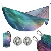 Wobogo Deep Outer Space Camping Hammocks 330 lb Capacity with Tree Straps and Hanging Pockets for Outside Hiking Beach Backpack Travel
