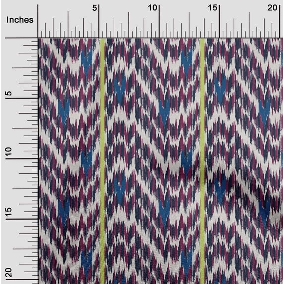 oneOone Silk Tabby Fabric Stripe & Chevron Ikat Print Fabric By Yard 42 Inch Wide
