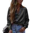 thumbnail image 1 of Camisas con cuello de solapa, camisas con cuello de solapa para mujer, camisas con dobladillo irregular, camisas de manga larga, funcionalidad inteligente, 1 of 6