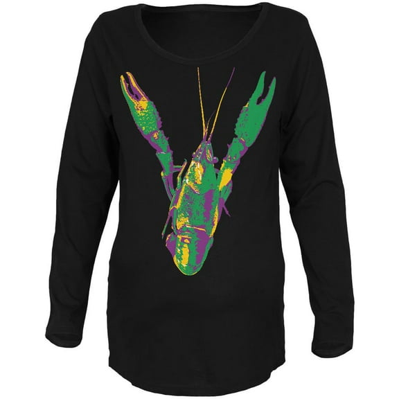 Mardi Gras Crawfish Maternity Soft Long Sleeve T Shirt