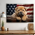 thumbnail image 3 of Chinese Dog 4th of July Painting Canvas, Patriot American Dog Canvas, American Flag Diamond Art Canvas,Perfect for Home Decoration Festival Gift, 3 of 4