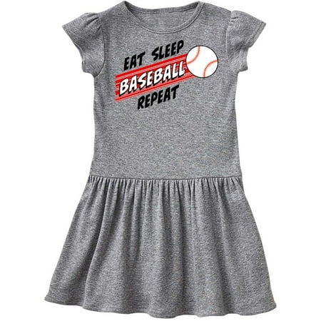 

Inktastic Eat Sleep Baseball Repeat Gift Toddler Girl Dress