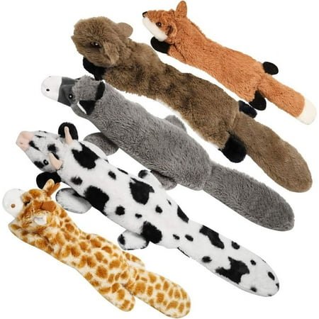 Nocciola Dog Squeaky Toys With Double Layer Reinforced Fabric, Durable Dog Toys, No Stuffing Plush Dog Toy Set For Small To Large Dogs
