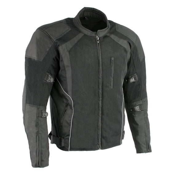 Milwaukee Leather MPM1793 Black Armored Mesh Motorcycle Jacket for Men - All Season Biker Jacket 3X-Large