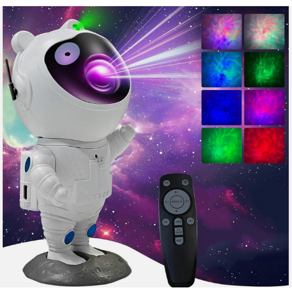 Astronaut Galaxy Projector Night Light – LED Nebula Star Ceiling Lamp for Bedroom Decor