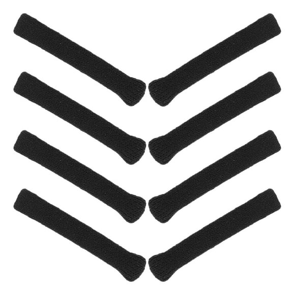 BESTYASH 8Pcs Black Eyeglass Temple Tips Soft Comfortable Ear Cushions for Anti Slip Protection