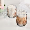 thumbnail image 4 of 2 PCS Plastic Storage Canister Clear with Lids Airtight Cotton Swabs Cans Bathroom Jar Floss Organizer Fox with A Bird, 4 of 6