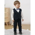 thumbnail image 5 of CARETOO Toddler Boy Clothes Set Infant Formal Shirt Waistcoat Suspender Pants Necktie Bowtie 12M-5T, 5 of 21
