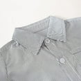 thumbnail image 6 of Styles I Love Toddler Little Boys Grey Stripe Short Sleeve Cotton Button Down Shirt for Casual, Formal Event and Special Occasions (100/2-3 Years), 6 of 6