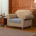 thumbnail image 4 of Subrtex Stretch Textured Grid Furniture Seat Cushion Slipcover (Armchair, Light Gray), 4 of 7
