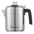 thumbnail image 1 of Elite Gourmet EC008 Cafetera clásica para estufa, perilla de progreso de preparación de vidrio transparente, mango de tacto frío, servicio inalámbrico, 8 tazas, acero inoxidable, 1 of 5