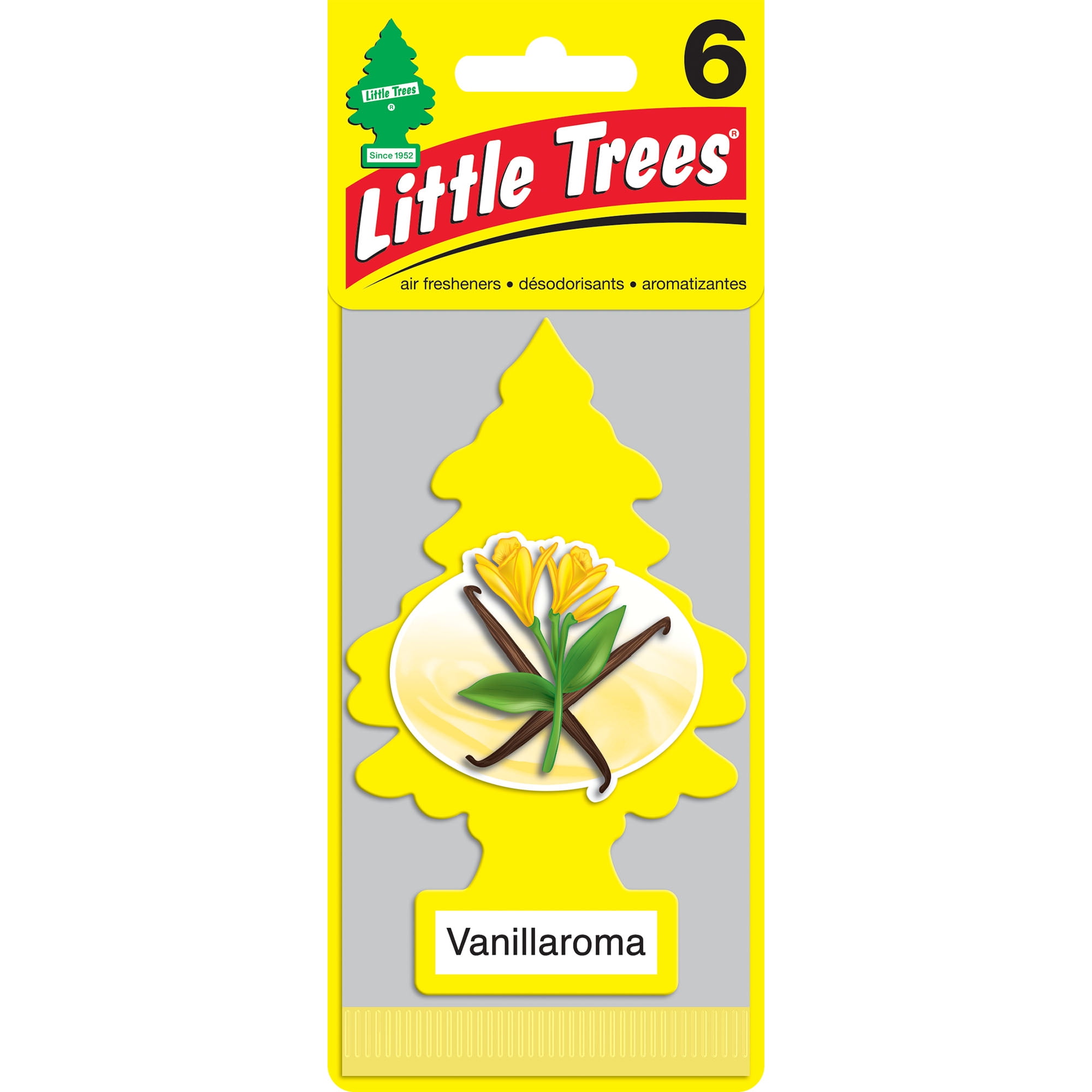 Little Trees Air Freshener Vanillaroma Scent Fragrance, 6 Pack