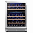 thumbnail image 2 of Yeego 24 Inch Dual Zone Wine Cooler Refrigerator, 52 Bottles Built-In or Freestanding Wine Fridge for Home Kitchen(Left Door Hinge), 2 of 10