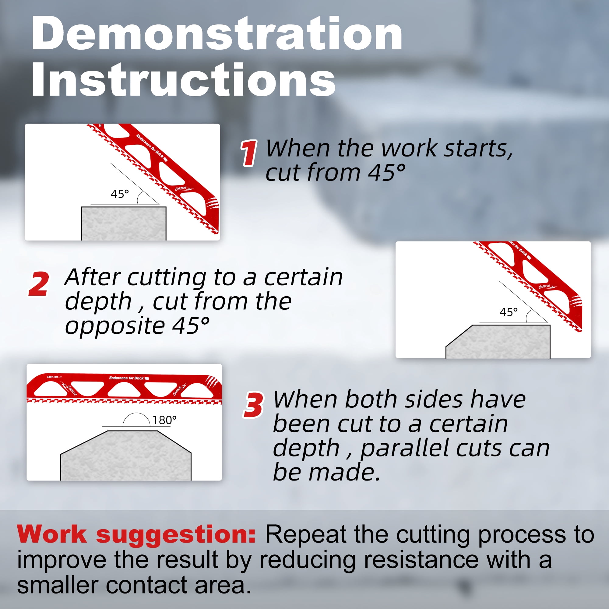 EZARC Demolition Masonry Reciprocating Saw Blade, 18-Inch Carbide Sawzall Blades for Cutting Aerated Concrete and Hollow Brick, 1-Pack
