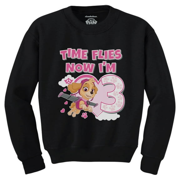 Tstars Girls 3rd Birthday Gift Tshirt Birthday Gift for 3 Year Old Paw Patrol Skye Birthday Shirts for Girl Party B Day Birthday Party Toddler Kids Sweatshirt