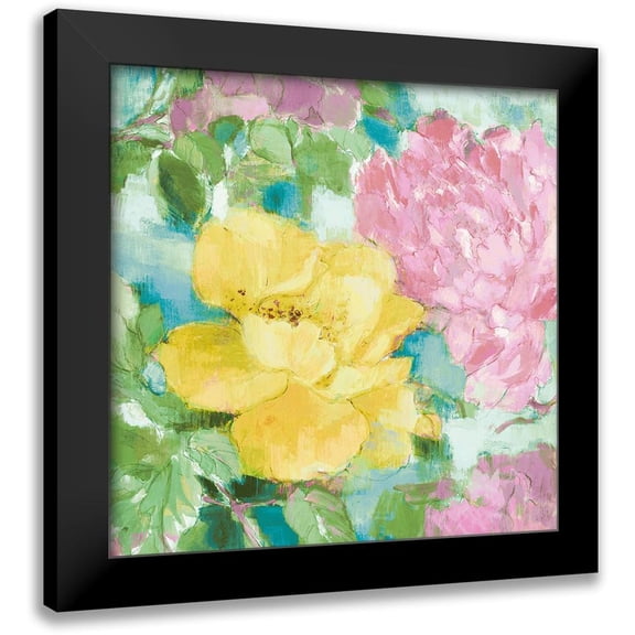 Loreth, Lanie 12x12 Black Modern Framed Museum Art Print Titled - Modern Yellow Peonies II