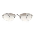 thumbnail image 4 of Luxury Rimless OG Fancy Narrow Oval Metal Rim Hustler Fashion Sunglasses Silver - Grey Clear, 4 of 7