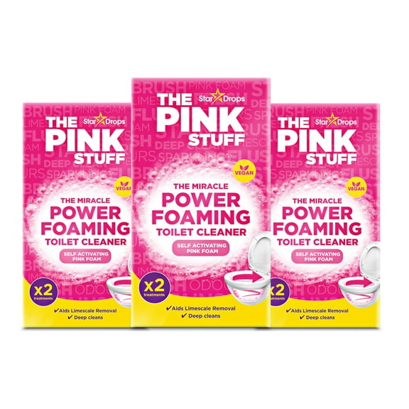 Stardrops The Pink Stuff Miracle Power Foaming Toilet Cleaner – Self-Activating Formula for Deep Cleaning, Stain Removal, and a Fresh Shine – Bathroom Essential