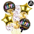 thumbnail image 4 of El juego de globos de Feliz Año Nuevo incluye 40 piezas de globos negros y dorados Globos en forma de estrella Suministros para fiestas de Nochevieja para Año Nuevo, 4 of 5