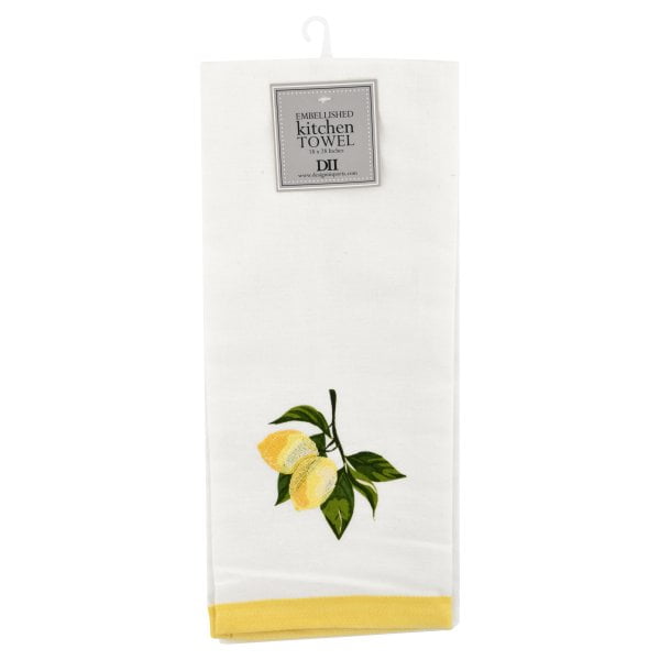 Design Imports Kitchen Towel Lemon Branch Embellished Walmart Com Walmart Com