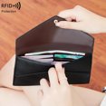 thumbnail image 4 of RFID Anti-Theft Purse for Women Lychee Prin Soft Leather Envelope Long Wallet Ultra-thin Portable Simple Handbag, 4 of 4