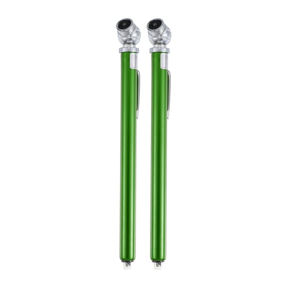 Unique Bargains 2pcs 10-100PSI Dual Head Truck Pen Tyre Tire Air Pressure Gauge Air Gauge for Bike ATV Car SUV Green