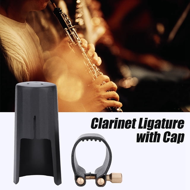 Ligadura de Boquilla de Clarinete Ligadura de Clarinete Profesional Portátil Sujetador de Ligadura de PU Duradero con Tapa de Plástico para Boquilla de Baquelita de Clarinete ANGGREK Otros