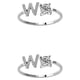 thumbnail image 2 of Guardurnaity Anillo abierto con letras mayúsculas de cobre, anillos portátiles para interiores y exteriores, joyería para fiestas y discotecas, Letra W 2piezas, 2 of 6