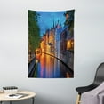 thumbnail image 1 of Medieval Decor Wall Hanging Tapestry, Night Shot of Historic Middle Age Building along the River in Bruges Heritage Old Town Photo, Bedroom Living Room Dorm Accessories, 40 X 60 Inches, by Ambesonne, 1 of 1