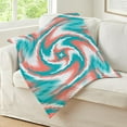 thumbnail image 4 of CafePress - Coral Teal Swirl - Soft Fleece Throw Stadium Blanket, 30"x40", 4 of 4
