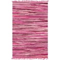 thumbnail image 3 of Unique Loom Chindi Cotton Collection Area Rug - Striped (4' x 6' Rectangle Pink/Burgundy), 3 of 6