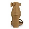 thumbnail image 3 of BLISSFUL STEP Women's Shoes Ankle Strap Block Heel Buckle Open Toe Sandals Brown 5.5, 3 of 9