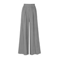 thumbnail image 6 of Gamivast Wide Leg Pants For Women High Elastic Waist Solid Flowy Palazzo Pants Casual Loose Lounge Pants Breathable Soft Comfy Summer Beach Daily Outfit, 6 of 6