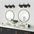 thumbnail image 4 of Matte Black Bathroom Light Fixtures Vanity Light for Bathroom 3 Lights Modern Wall Light Fixtures over Mirror with Clear Glass Shade, 4 of 8