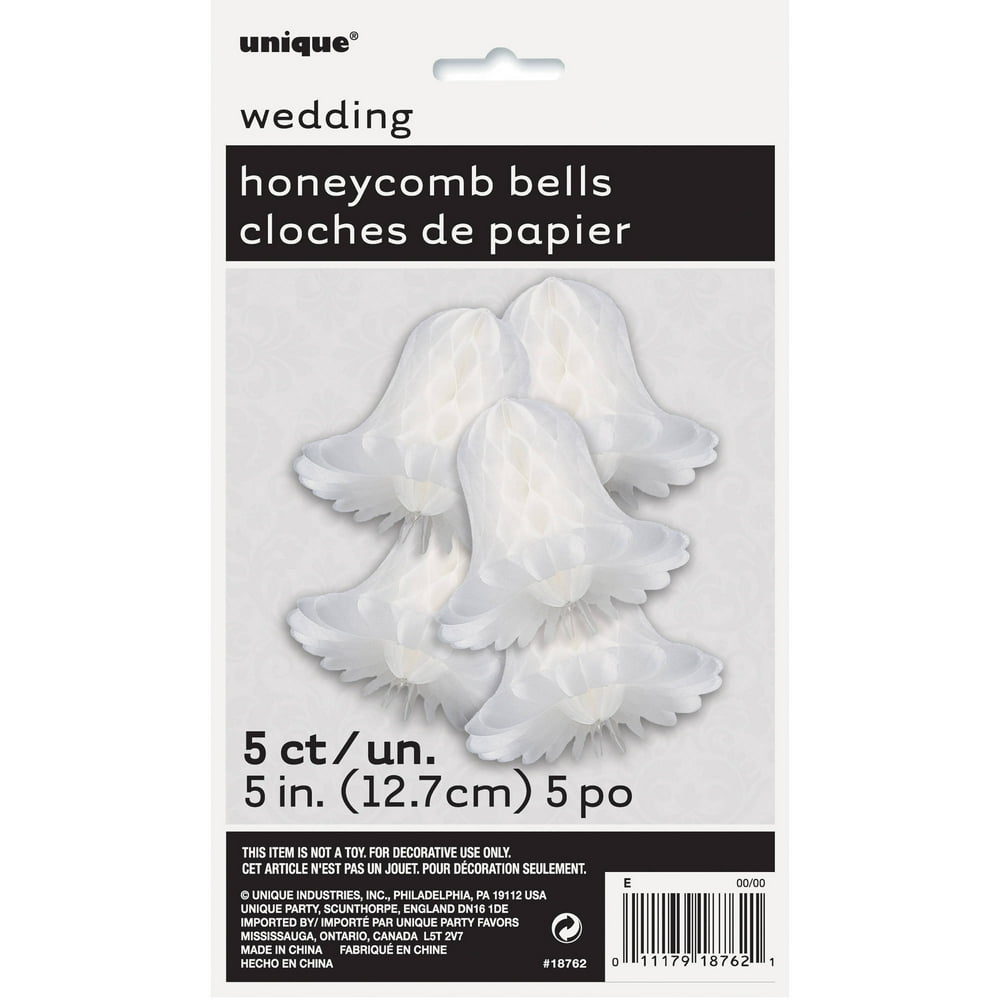 White Mini Tissue Paper Wedding Bells Decorations, 5in, 5ct Walmart