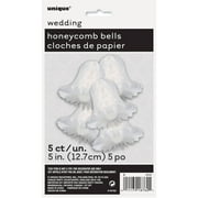 White Mini Tissue Paper Wedding Bells Decorations, 5in, 5ct