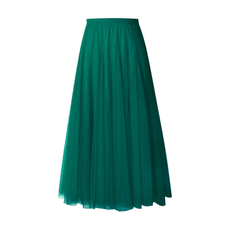 Topvent Womens Skirts Women's Pleated Skirt Mesh Skirt Fairy Skirt