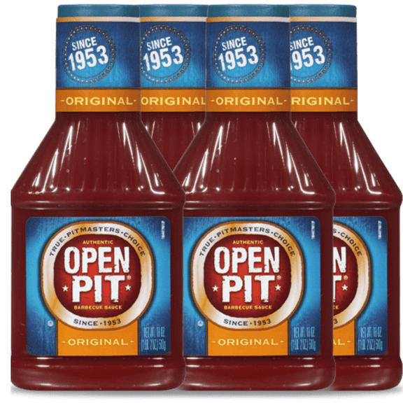 Open Pit Blue Label ORIGINAL Barbecue Sauce, 18 Oz., Each Bottle  (Pack Of 4)