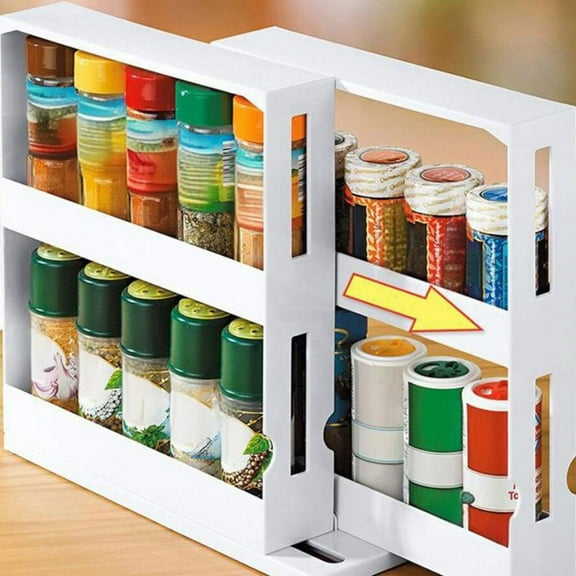 ICQOVD Kitchen Seasoning Storage Rack Multi-layer Rotatable Storage and Organizing Rack Countertop Miscellaneous Sorting Rack