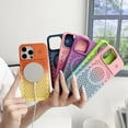 thumbnail image 3 of Gradient Two Color Honeycomb Heat Hole Case, Magnetic Suction, Raised Lens Protection, Large Hole Lens, Drop Proof, for iPhone 15 14 13 12 11 Pro Max Plus Phone Case (P3,iPhone 15), 3 of 8