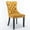 Gold, variant on Set of 6 Velvet Fabric Dining Chairs Luxury Tufted Back with Nailed Trim and Back Ring Pull Home Kitchen Dining Room Chairs Armless Accent Side Chairs Solid Rubber Wood Legs