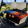 thumbnail image 3 of Yuyamidu Fire Golf Ball Golf Cart Seat Covers for Club Car, Portable Golf Cart Seat Towel for 2 Seats Accessories, Universal Fit, 3 of 8