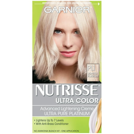 Garnier Nutrisse Ultra Color Nourishing Hair Color Creme, PL1 Ultra Pure Platinum, 1