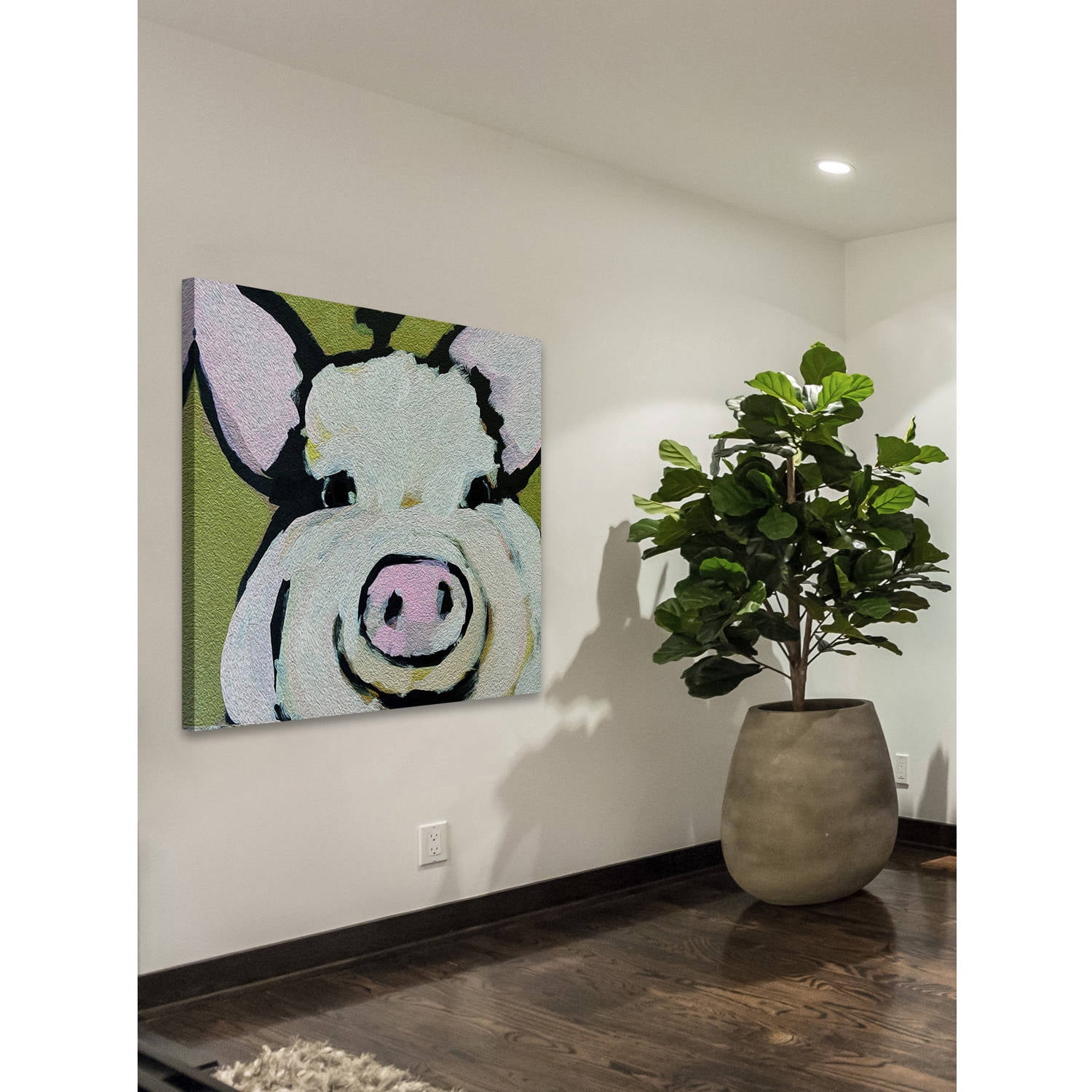 Marmont Hill "Modern Pig" by Michelle Rivera Painting Print on Wrapped Canvas