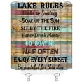 thumbnail image 3 of Rustic Lake Cabin Shower Curtain Relax Lake Rules Inspirational Quotes Vintage Wooden Board Barn Door Plank Farmhouse Country Lakeside Cottage Lodge Camping RV Decor Fabric Bathroom Curtain with Hook, 3 of 3