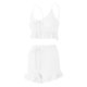 thumbnail image 3 of Top Corto + Pantalones Cortos Mujeres Cami Top + Shorts Conjuntos de 2 piezas Volantes Chaleco Top + Shorts Conjunto de playa (Blanco M) Kuymtek para Mujer Blanco T M, 3 of 9