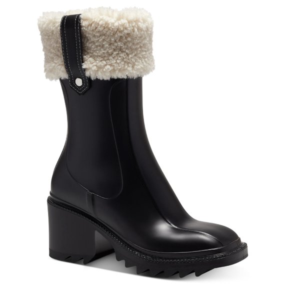 INC Womens Eddiie 2 Faux Shearling Mid-Calf Rain Boots