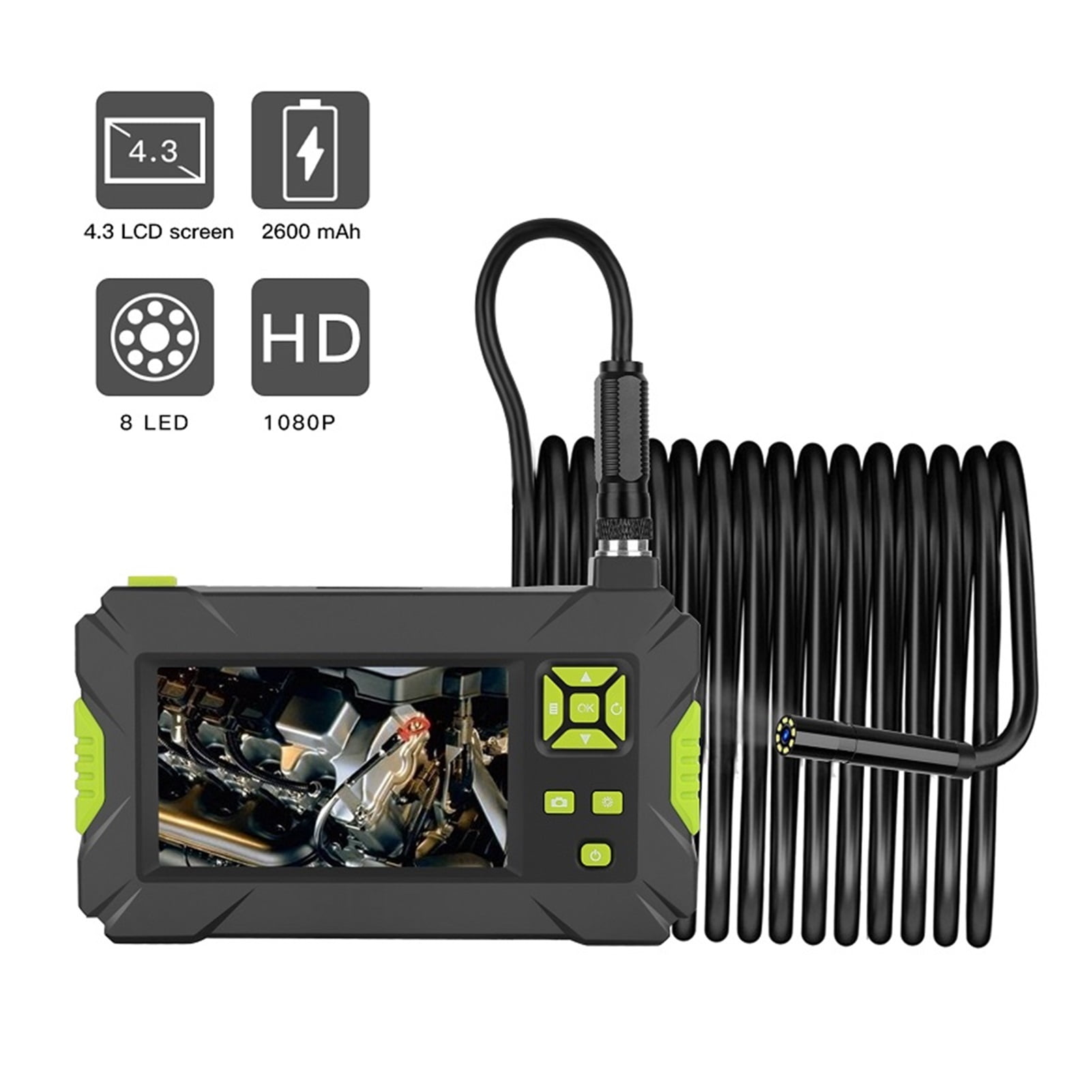 P30 Industrial Endoscope Camera 8mm/5.5mm/3.9mm Semi-rigid Snake Tube Cable Dual Lens only Camera Cable Without Screen Monitor ,Various Applicable